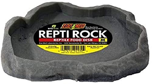 Zoo Med Repti Rock – Reptile Food Dish Medium (7.25″ Long x 5.9″ Wide) – Pack of 2