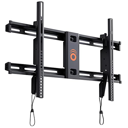 ECHOGEAR Wall Mount TV Bracket for TVs Up to 90″ – Low Profile Design Holds TV Only 2.25″ from Wall – Fast Install with Template & You Can Level After Mounting – Pull Strings for Easy Cable Access