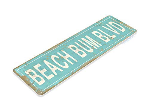 Tin Sign Beach Bum Blvd Rustic Lake Beach House Cottage Cabin Cave Metal Sign Decor C517