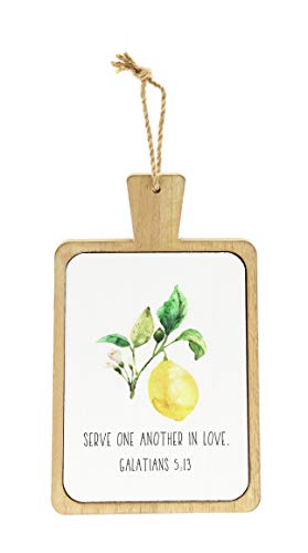 ‘Serve One Another In Love’ Decorative Wooden Cutting Board Sign, 10.5″