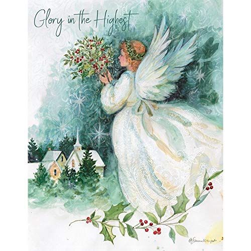 LANG “Angel of Christmas” Boxed Cards, 18 Cards and 19 Envelopes with Stunning Angel Artwork by Susan Winget, Spread Joy and Love this Holiday Season (1004840)