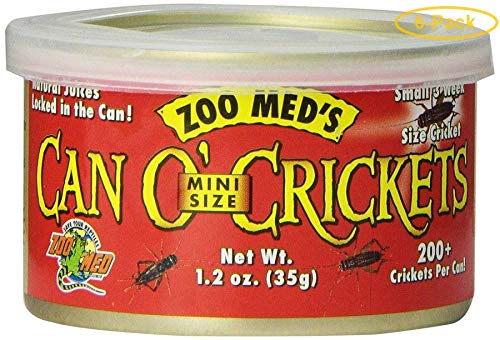 Zoo Med Can O’ Mini Sized Crickets 1.2 oz (200 Crickets) – Pack of 6
