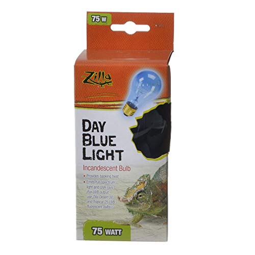 Zilla Incandescent Day Blue Light Bulb for Reptiles 75 Watt – Pack of 3