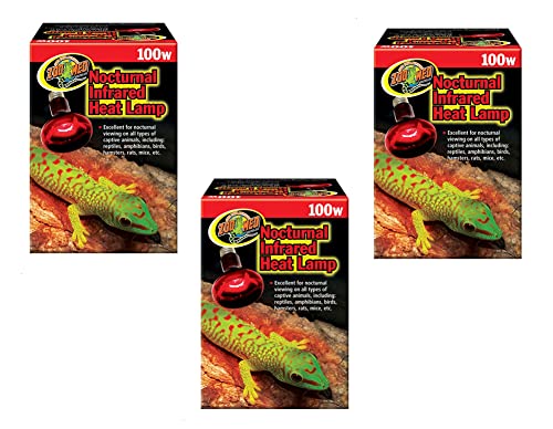 Zoo Med Nocturnal Infrared Heat Lamp 100 Watts – Pack of 3