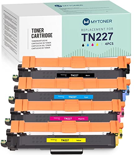 MYTONER TN-227BK/C/M/Y Remanufactured Toner Cartridge Replacement for Brother TN227 TN-227 TN223 TN-223BK/C/M/Y Toner for HL-L3230CDW L3290CDW L3210CW MFC-L3770CDW L3750CDW L3710CW Printer(4 Pack)