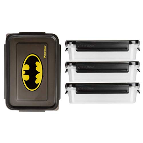 Performa Meal Prep Containers – Easy to Use and Durable Food Containers to Accommodate Your Daily Meal Prepping Needs (6 Piece Containers)(24oz) (Batman)