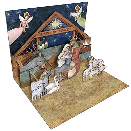 LANG Nativity Pop-Up Christmas Cards, 3D Pop-Up Design with Gorgeous Nativity Art by Susan Winget, Perfect for Celebrating the True Meaning of Christmas (2005102)