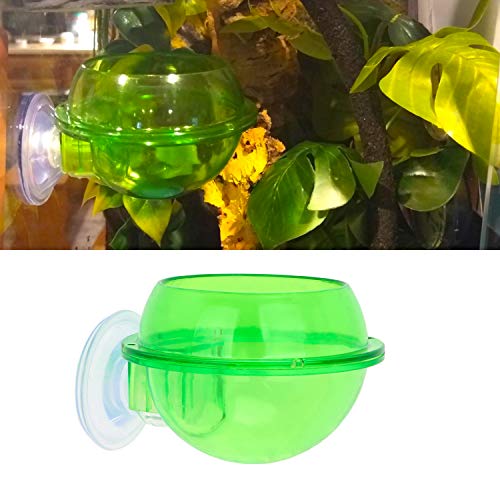 Senzeal Suction Cup Reptile Feeder Anti-Escape Reptile Food Water Bowl for Lizard Tortoise Gecko Snakes Chameleon