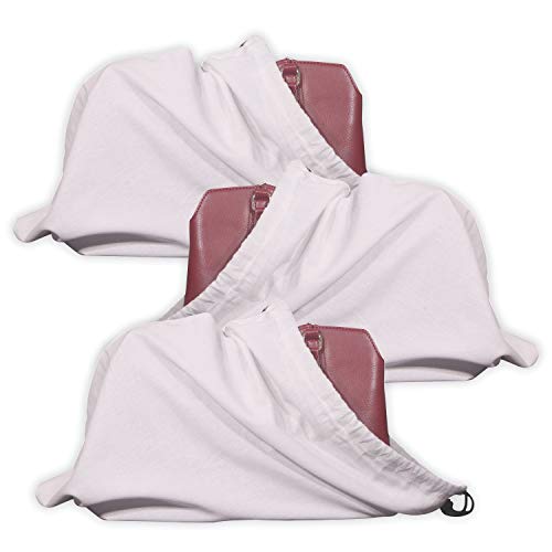 3 Pack Drawstring Dust Covers Large Cloth Storage Pouch String Bag for Handbags Purses Shoes