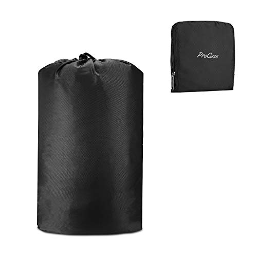 ProCase Nylon Laundry Bag, Foldable Compressible Storage Pouch Sports Gym Laundry Bag Packing Organizer Bag for Dirty Clothes During Trip –Black