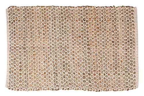 Jute Cotton Rug 2×3′ Natural – Hand Woven Farmhouse Style for Living Room Kitchen Entryway Rug,Kitchen Rugs, Farmhouse Rugs, Rugs for Living & Bedroom,Woven Rugs