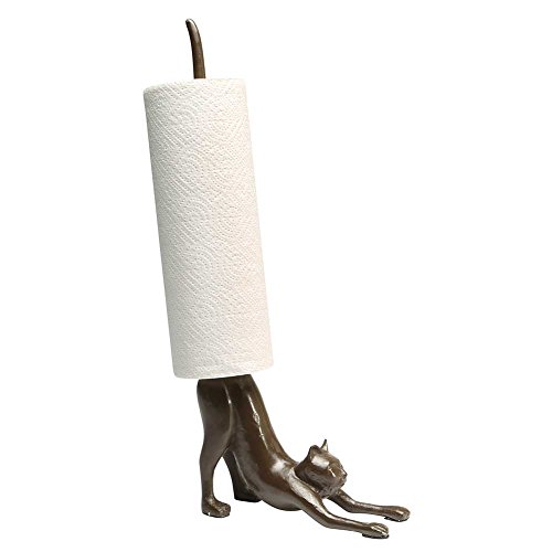 What On Earth Yoga Cat Paper Towel Holder – Cast Iron Stretching Cat Counter Top
