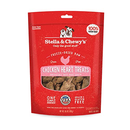 Stella & Chewy’s Freeze-Dried Raw Single Ingredient Chicken Hearts Dog Treats, 11.5 oz. Bag