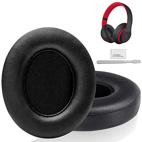 Beats Studio Replacement Earpads FEYCH 2 Pieces Noise Isolation Memory Foam Ear Cushions Cover for Beats Studio 2.0 Wired/Wireless B0500/ B0501 & Beats Studio 3.0(Black)