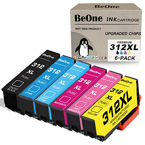 BeOne Remanufactured Ink Cartridges Replacement for Epson 312XL 312 XL T312 T312XL 2-Pack to Use with Expression Photo XP-8500 XP8500 Printer (1BK 1C 1M 1LC 1LM 1Y)