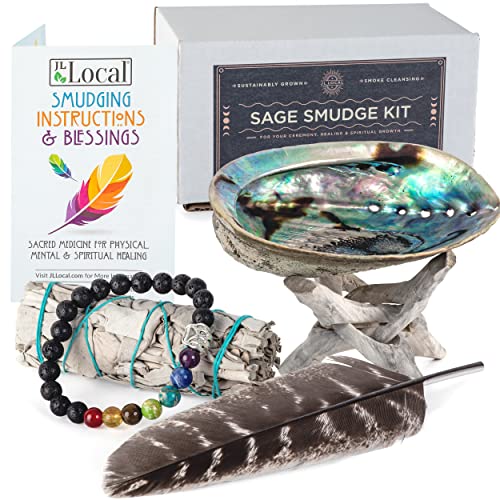 White Sage Smudging Kit Smudge Stick Gift Kit + Instructions & Blessings (Beginner’s Kit)