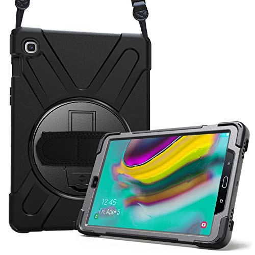 ProCase Galaxy Tab S5e 10.5 2019 Case T720 T725 T727, Rugged Heavy Duty Shockproof Rotating Kickstand Protective Cover Case for Galaxy Tab S5e 10.5 Model SM-T720/SM-T725/SM-T727 2019 Release -Black