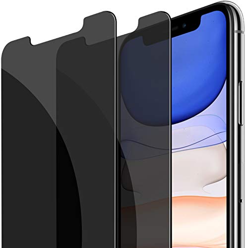Fotbor for iPhone XR/iPhone 11 Screen Protector Privacy Tempered Glass Film, [2 Pack] iPhone 11 Privacy Screen Protector/iPhone XR Privacy Screen Protector Anti Spy Easy Install Case Friendly 6.1 Inch