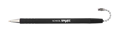 School Smart Rubberized Counter Pen Refill, Medium Tip, Black Ink/Barrel