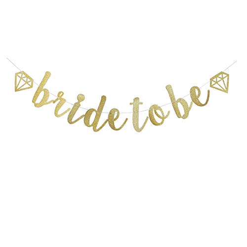 Bride to Be Banner,Gold Glitter Sign for Wedding Engagement Party Decorations,Bridal Shower Party Bunting, Bachelorette Party Supplies
