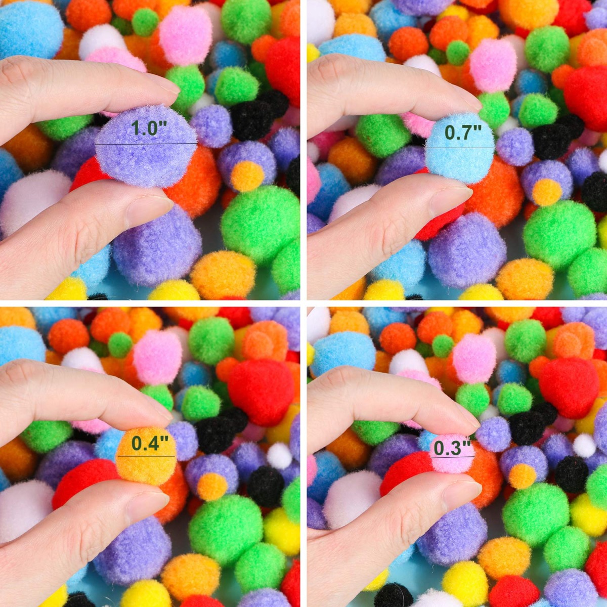 100 Pcs Pom Poms Craft Making Assorted Sizes & Colors High-Elastic Pom Poms Creative Craft DIY Material | The Storepaperoomates Retail Market - Fast Affordable Shopping