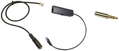 WirelessFinest Adapter Converter for Mobile Smartphone iPhone Samsung Headset Headphone 3.5MM 2MM CTIA Plug to RJ9/RJ10/RJ12 4P4C Plug for Most Office IP Telephone Cisco Avaya+Microphone Setting