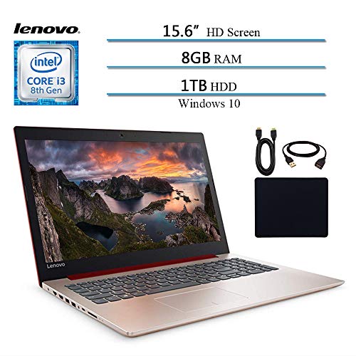 Lenovo Ideapad 330 2019 Newest Premium 15.6″ HD Laptop Computer Notebook, Intel Core i3-8130U (Beat i5-7200U), 8GB RAM, 1TB HHD, Intel UHD 620, Win 10, Red W/Masdrow Accessories