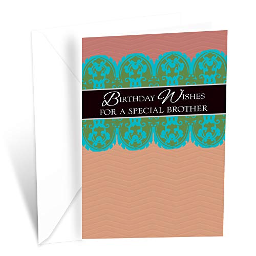 Happy Birthday Card For Brother | Made in America | Eco-Friendly | Thick Card Stock with Premium Envelope 5in x 7.75in | Packaged in Protective Mailer | Prime Greetings