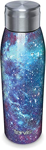 Tervis Purple Galaxy Insulated 18/8 Stainless Steel Slim Bottle with Silver Lid, 17 oz