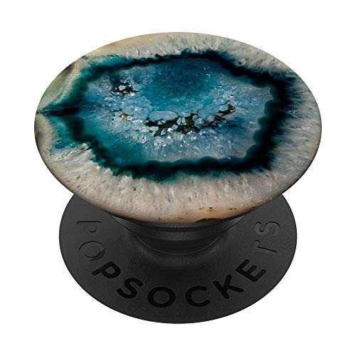 Blue Mineral Agate Quartz Crystals Dark Opal Purple Marble PopSockets PopGrip: Swappable Grip for Phones & Tablets