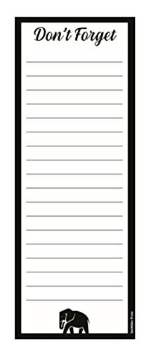 Don’t Forget Notepad with Magnet, Black Elephant -Grocery List, To-Do List, Honey Do List, Funny Gift Idea, 3×8 inch (50 Sheets)