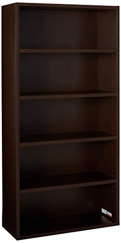 Lorell Prominence Espresso Laminate Bookcase, 34″ x 12″ x 69″