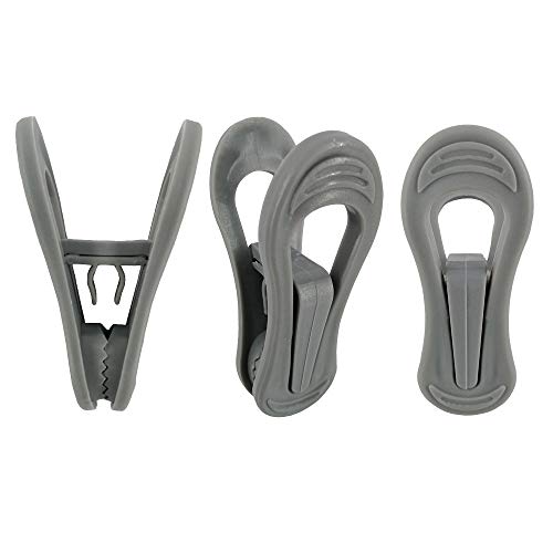 Kadiss Hanger Clips 30 Pack, Multi-Purpose Hanger Clips for Hangers, Grey Finger Clips for Plastic Clothes Hangers, Pants Hangers Clips