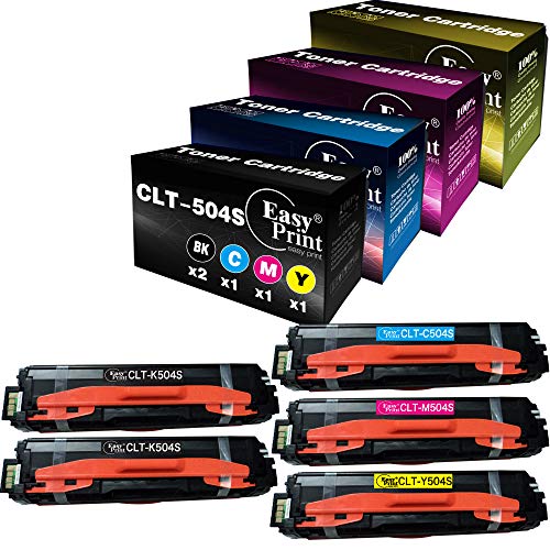 EASYPRINT (5-Pack Combo, 2B+CMY) Compatible 504s Toner Cartridge Replacement for Samsung CLT-504S Used for CLP-415N CLP-470 CLP-475 CLX-4195 4195N SL-C1810W 1860FW Printer