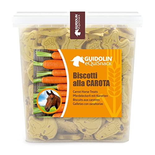 GUIDOLIN EQUISNACK Carrot Treats for All Classes of Horses with Real Fruit Pieces, No Sugar Added, Handmade in Italy – 5,51 LB