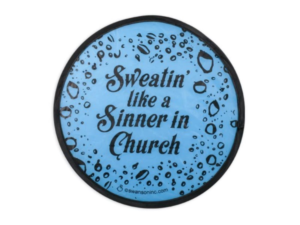 Swanson Christian Products – Parlor and Church Foldable Hand Fan – Modern Style – Sweatin’ – (Package of 6)