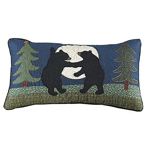 Donna Sharp Throw Pillow – Bear Dance Lodge Decorative Throw Pillow with Bear Pattern – Rectangular