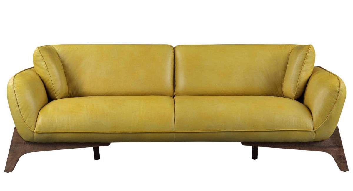 ACME Furniture Pesach Sofas, Mustard Leather | The Storepaperoomates Retail Market - Fast Affordable Shopping