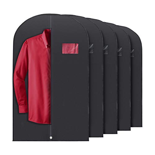PLX 40″ Black Garment Bags Suit Bag for Travel & Clothing Storage of Dresses, Shirts, Fur Coats, Jackets & Dance Costumes – Hanging Suit Cover for Men & Women Closet Storage Garment Protector