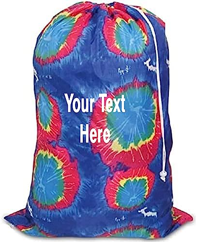 Tie-Dyed Laundry Bag Blue, 24″ x34″ Personlized with Your Name