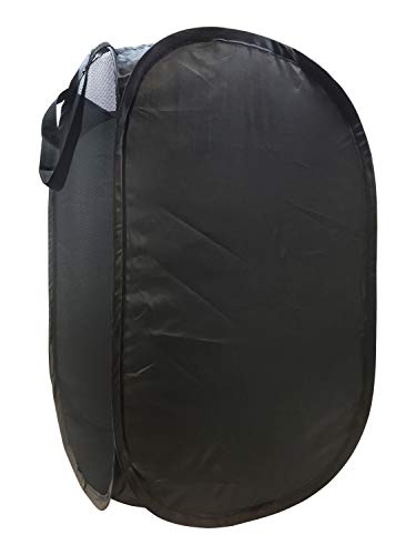 Trend Collector Black Pop Up Hamper – Mesh Laundry Basket/Bag with Durable Handles, 22″ x 14″