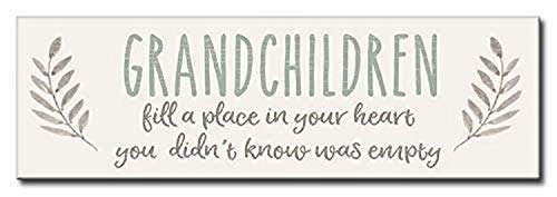 My Word! Grandchildren, Fill A Place in Your Heart You Didn’t Know was Empty Decorative Home DÃcor Wooden Signs, Cream/Tan