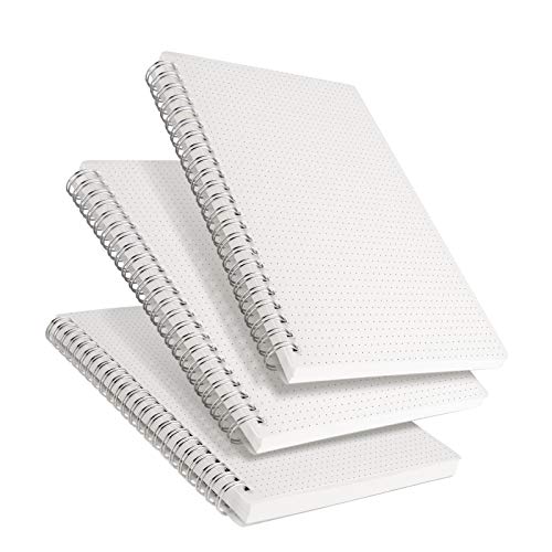 RETTACY Dot Grid Notebook Spiral 3 Pack- Bullet Dotted Journal Spiral Notebook,480 Pages Spiral Notebooks for Work,School Supplies,Home,100gsm Thick Paper,5.7″ x 8.3″