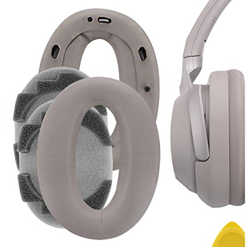 Geekria QuickFit Protein Leather Replacement Ear Pads for Sony WH-1000XM2, MDR-1000X Headphones Ear Cushions, Headset Earpads, Ear Cups Repair Parts (Champagne Gold)