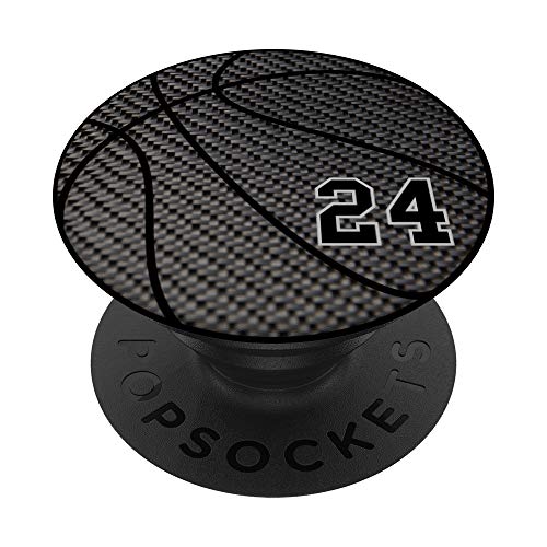 Basketball number 24 black phone stand for men PopSockets PopGrip: Swappable Grip for Phones & Tablets