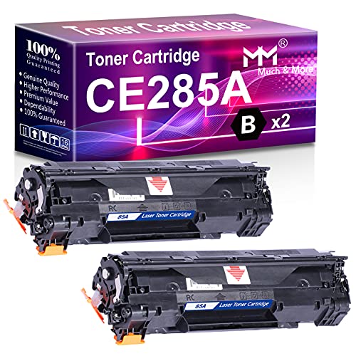 MM Much & More Compatible Toner Cartridge Replacement for HP 85A CE285A 285A to Used with P1102w P1109w M1212nf M1217nfw MFP Printer (2-Pack, Black)