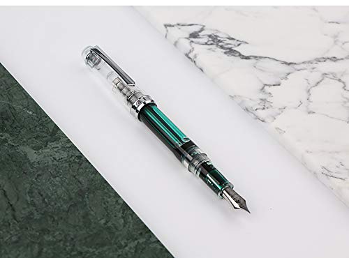 Lanxivi Penbbs 268 Vacuum Filling Fountain Pen Fine Nib Clear Acrylic Collection Pen Box Set