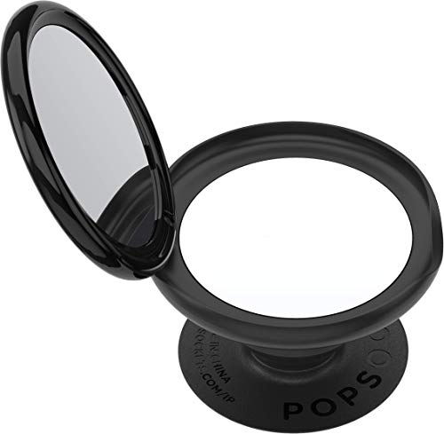 PopSockets PopGrip Mirror – Expanding Stand and Grip with a Swappable Top for Smartphones and Tablets – Black