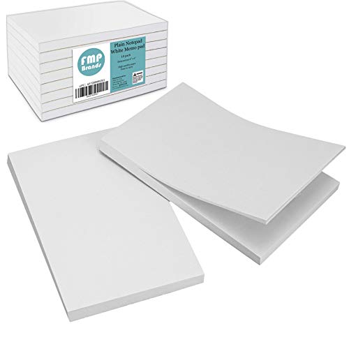 FMP Brands [10 Pack] 100 Sheets Paper Notepads – 4 x 6” Memo Scratch Pad Server Waitress Waiter Book To Do Grocery List Small Notebook Restaurant Checkbook White