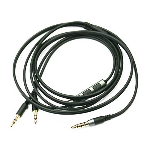 Audio Replacement Cable Compatible with Sol Republic Master Tracks HD, Tracks HD2, Sol Republic V8, Sol Republic V10, Sol Republic V12, Sol Republic X3 (Remote Volume and Microphone Cable)(Black)